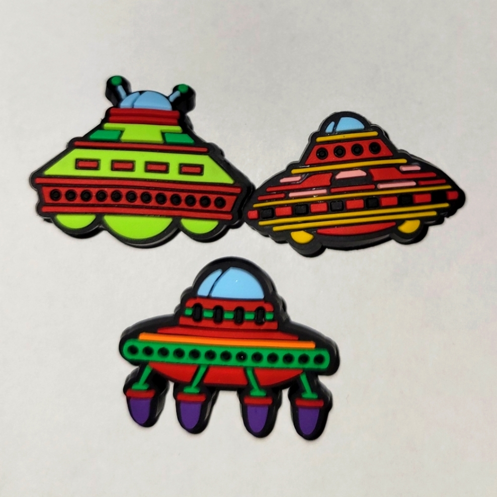 3 Assorted Spaceships Jibbitz Shoe Charms